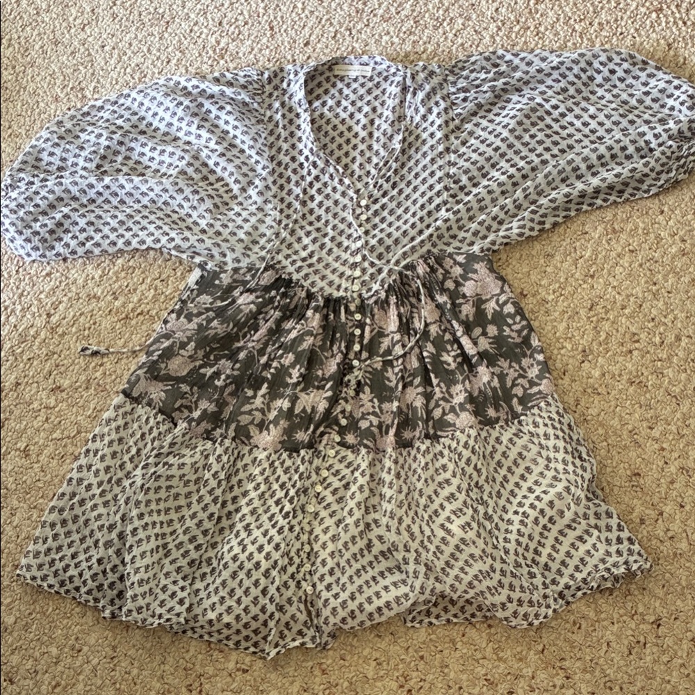 Daughters of India White and grayish Patterned Dress